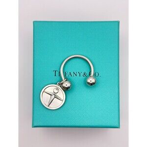 TIFFANY & CO Vintage Sterling Silver Medium Horseshoe Ball Key Ring